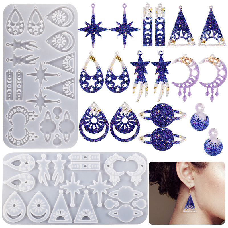 Moon and Star Resin Earrings Molds