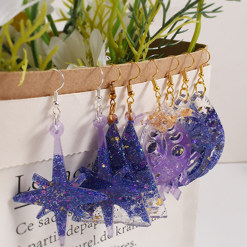 Moon and Star Resin Earrings Molds